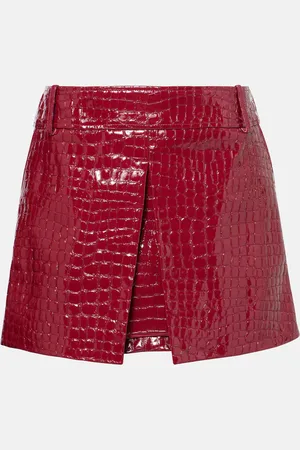 Tom Ford Minifalda de piel grabada