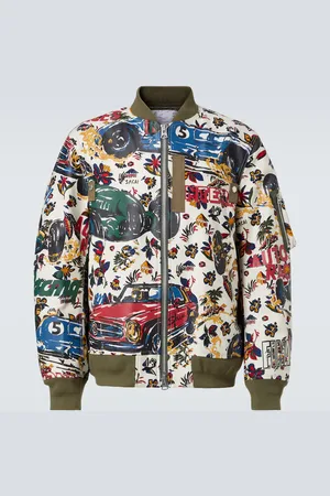 SACAI Chaqueta bomber de algodón estampada