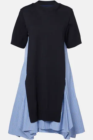 SACAI Vestido de popelín de mezcla de algodón