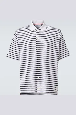 Thom Browne Polo gofrado de algodón a rayas