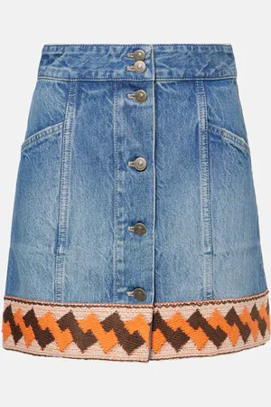 VALENTINO Minifalda de denim con jacquard