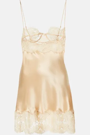 Saint Laurent Vestido lencero de satén de seda