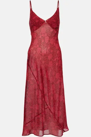 DRIES VAN NOTEN Vestido lencero de satén floral