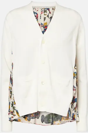 SACAI Cárdigan de algodón estampado