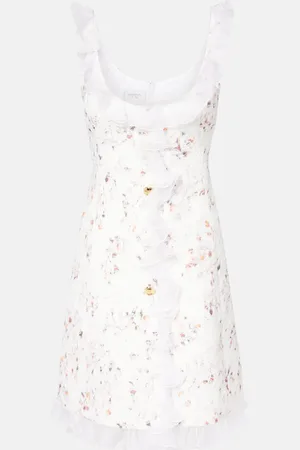 Giambattista Valli Vestido corto en jacquard con volantes