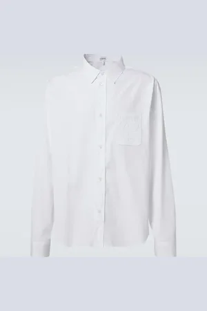 Loewe Camisa de popelín de algodón con anagrama