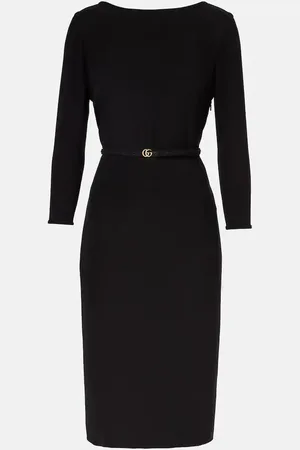 Gucci Vestido midi Double G de cady