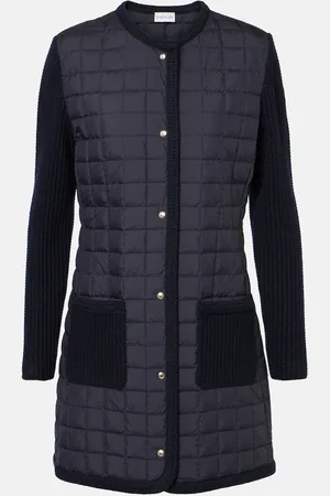 Moncler Cárdigan de lana con panel de plumas