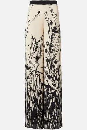Loro Piana Pantalones anchos Kristofer de seda estampados
