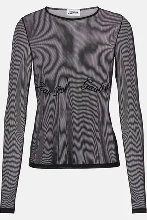 Jean Paul Gaultier Top de malla transparente