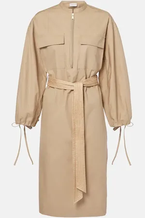 Moncler Vestido midi de popelín con cinturón