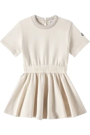 Moncler Vestido de algodón con volantes y logo