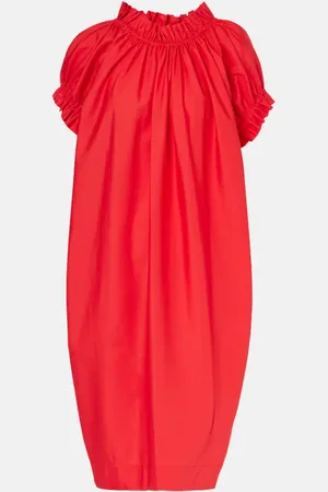 Simone Rocha Vestido midi de algodón con volantes