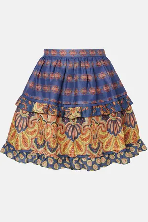 VALENTINO Minifalda Voyage Imaginaire de lino a capas