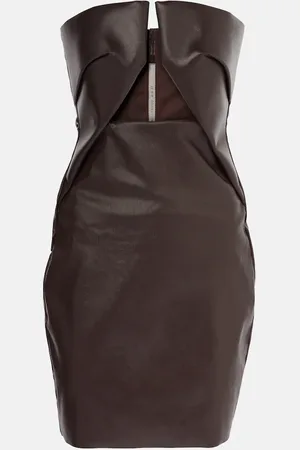 Rick Owens Vestido bustier Prong de denim revestido