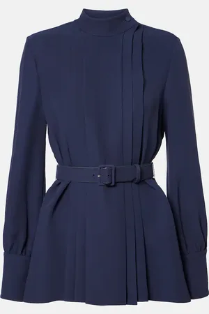 VALENTINO Blusa de Cady Couture plisada con cinturón