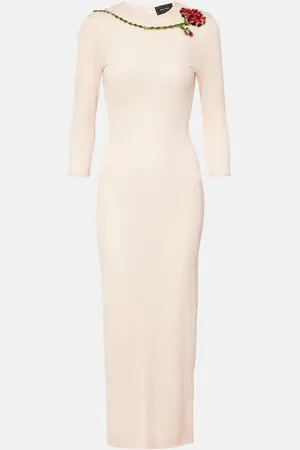 Simone Rocha Vestido de cóctel de malla bordado