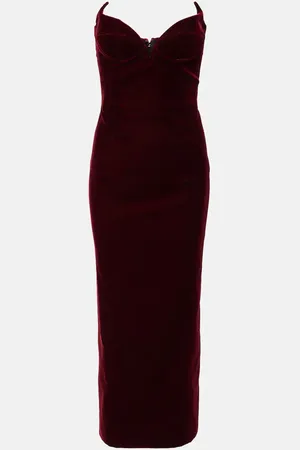 MUGLER Vestido bustier Signature de terciopelo