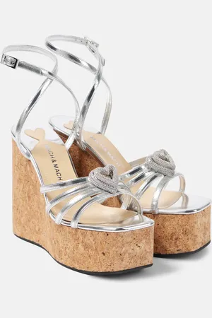 Mach & Mach Sandalias Double Heart de piel