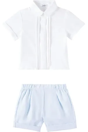 Il gufo Bebé - set de camisa y shorts de lino