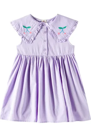 Jelly Mallow Vestido Cherry de algodón plisado