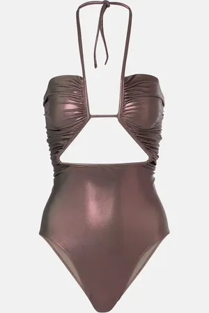 Rick Owens Bañador metálico con cuello halter