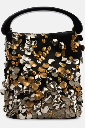 DRIES VAN NOTEN Bolso de satén con lentejuelas