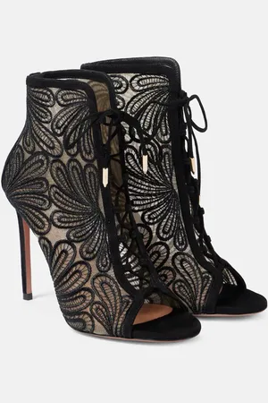 Aquazzura Botines 105 de ante con encaje