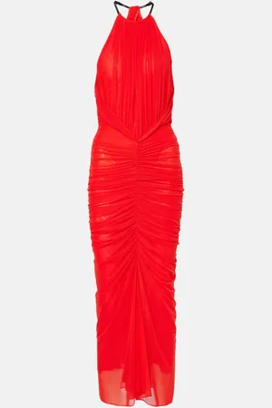 MUGLER Vestido midi fruncido