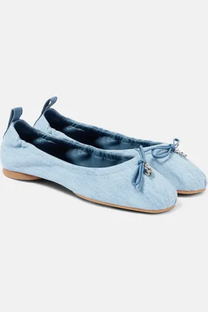 Hogan Bailarinas H684 en denim con lazo