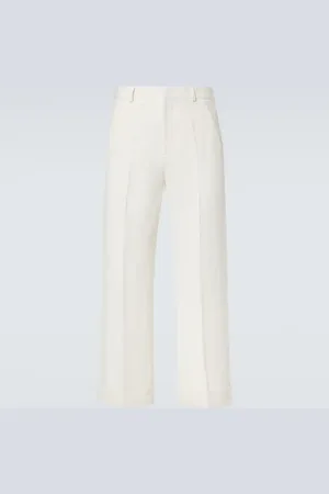 VALENTINO Pantalones anchos de algodón y lino