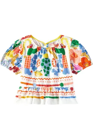 FÁBULA Fábula Top Recanto de algodón estampado
