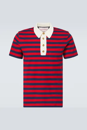 VALENTINO Polo en piqué de algodón a rayas
