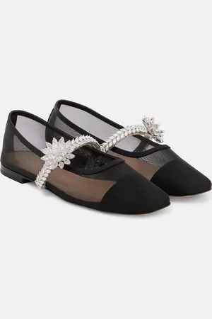Mach & Mach Bailarinas Crystal Flower de malla