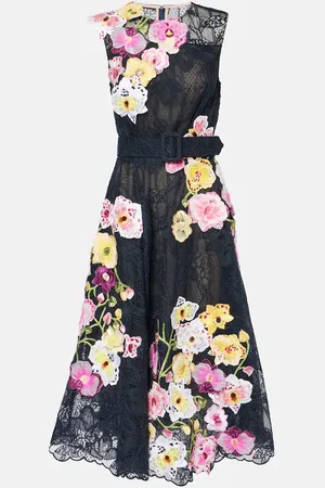Oscar de la Renta Vestido de cóctel Orchid de encaje bordado