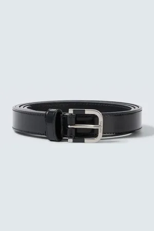 Saint Laurent Cinturón de piel cepillada