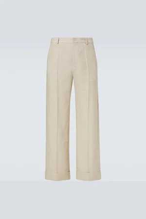 VALENTINO Pantalones rectos de mezcla de lino