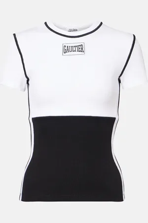 Jean Paul Gaultier Camiseta en jersey de algodón colorblock