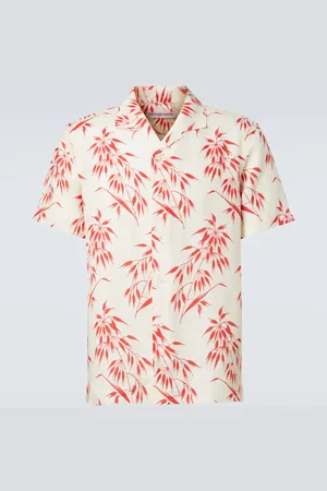 Orlebar Brown Camisa bowling Hibbert de lino estampada