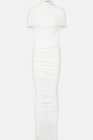 Jean Paul Gaultier Vestido largo de jersey con flecos