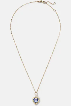 Foundrae Collar Gemstone Heart de oro de 18 ct con tanzanita
