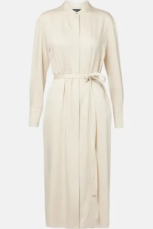 Joseph Vestido midi Rosan con cinturón