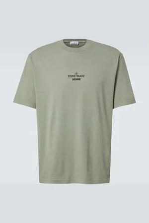 Stone Island Camiseta de jersey de algodón con logo