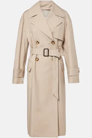 Max Mara Gabardina Mtrench de sarga de mezcla de algodón