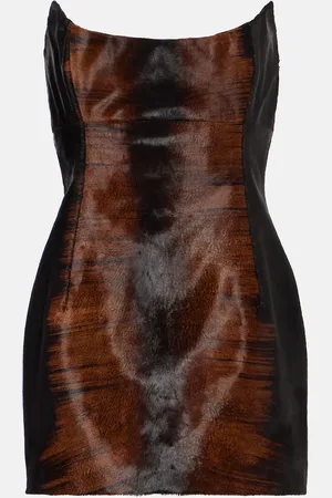 MAGDA BUTRYM Vestido bustier de pelo de becerro