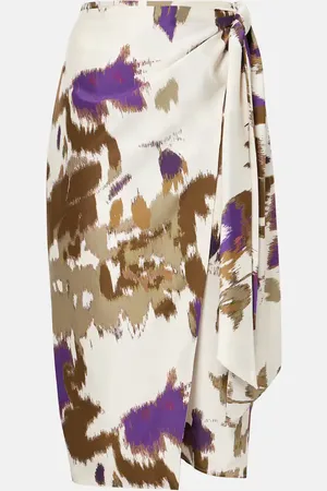 Max Mara Falda envolvente Dritto de seda