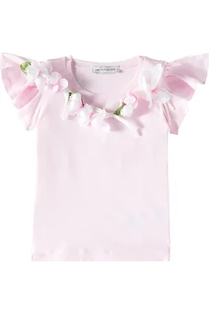 MONNALISA Camiseta de algodón con apliques florales