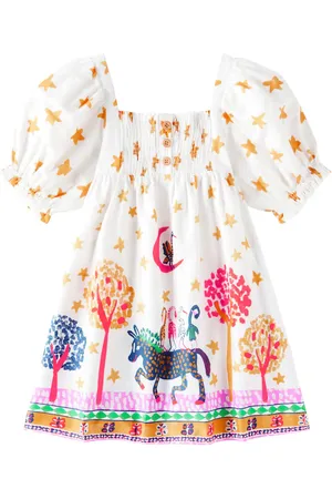 FÁBULA Fábula Vestido Burrica de algodón estampado