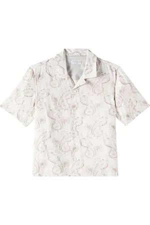 Brunello Cucinelli Camisa de lino con paisley
