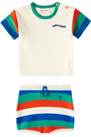 Bobo Choses Bebé - set de camiseta y shorts de algodón a rayas